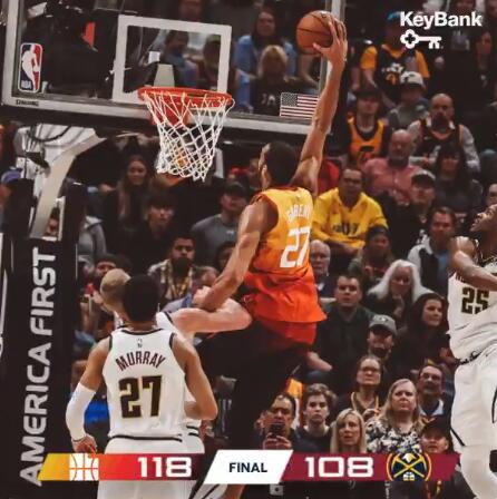  戈贝尔18篮板爵士力克魔术  